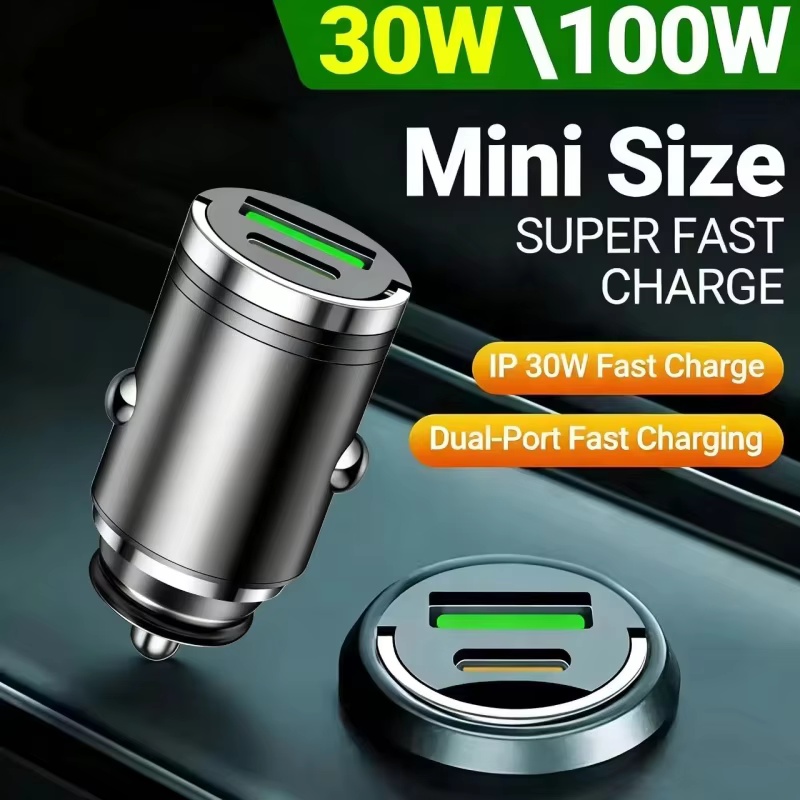 Travel Plug Type C - 100W PD USB Car Charger Lighter