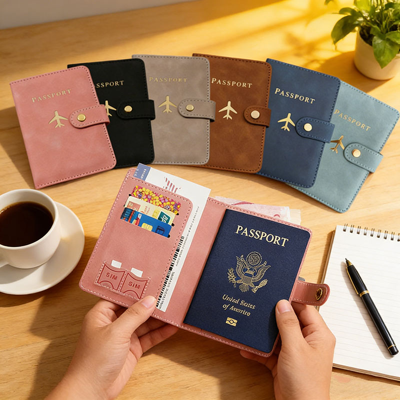 Travel Accessories For Plane - Leather Passport Holder Covers Case for