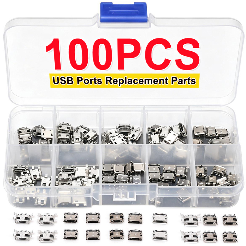Travel Plug Type C - 100PCS/Pack 10 Types Female 5PIN DIP