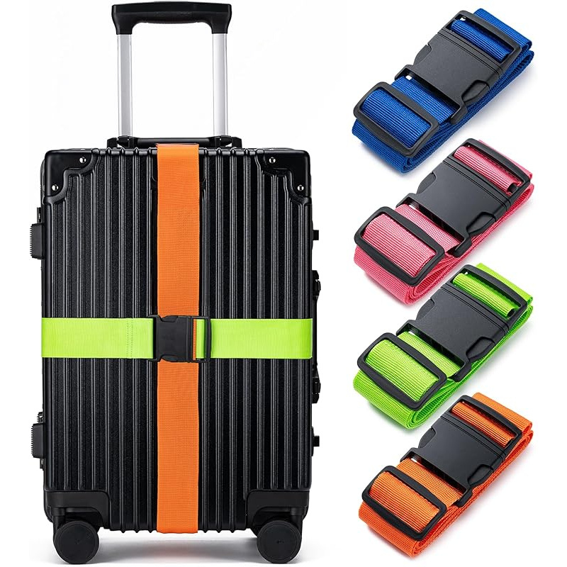 Travel Accessories Luggage Straps - 4Luggage Strap Set, Luggage Securing Strap,