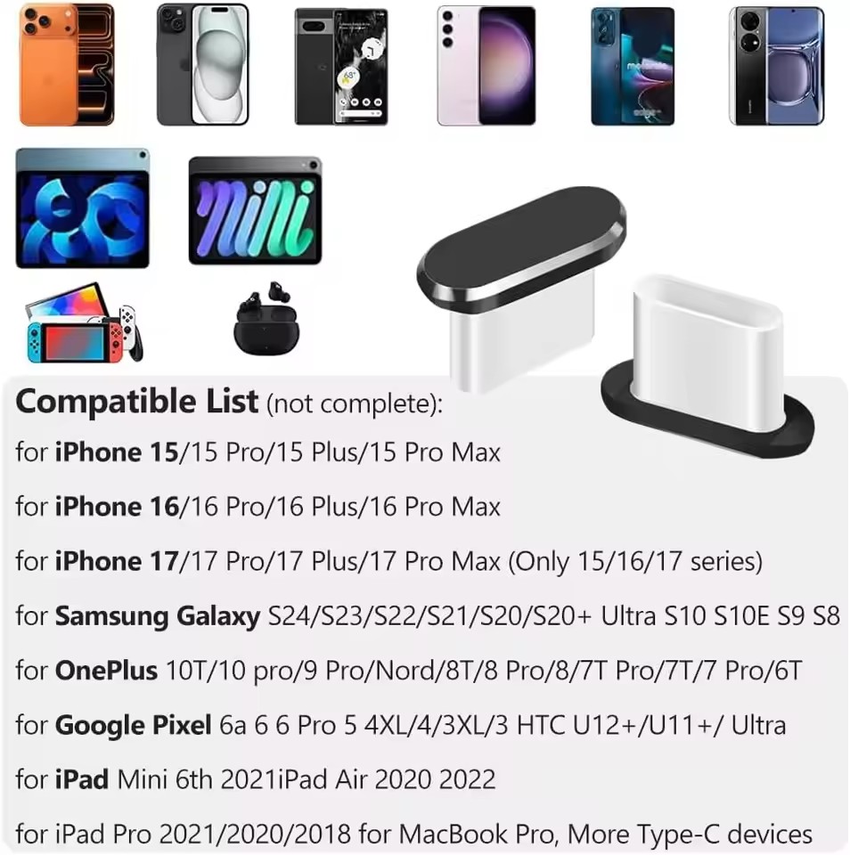 4Pcs USB C Dust Plug With Clea - Travel Plug Type C ulasan dan harga