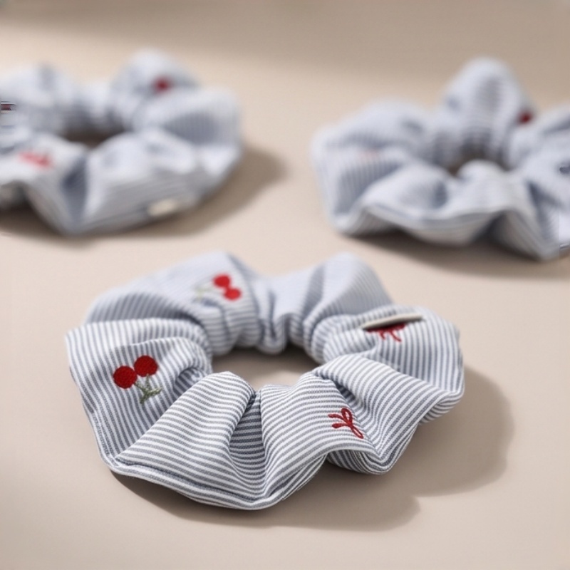 Elegant Striped Cherry Embroid - Travel Accessories Aesthetic ulasan dan harga