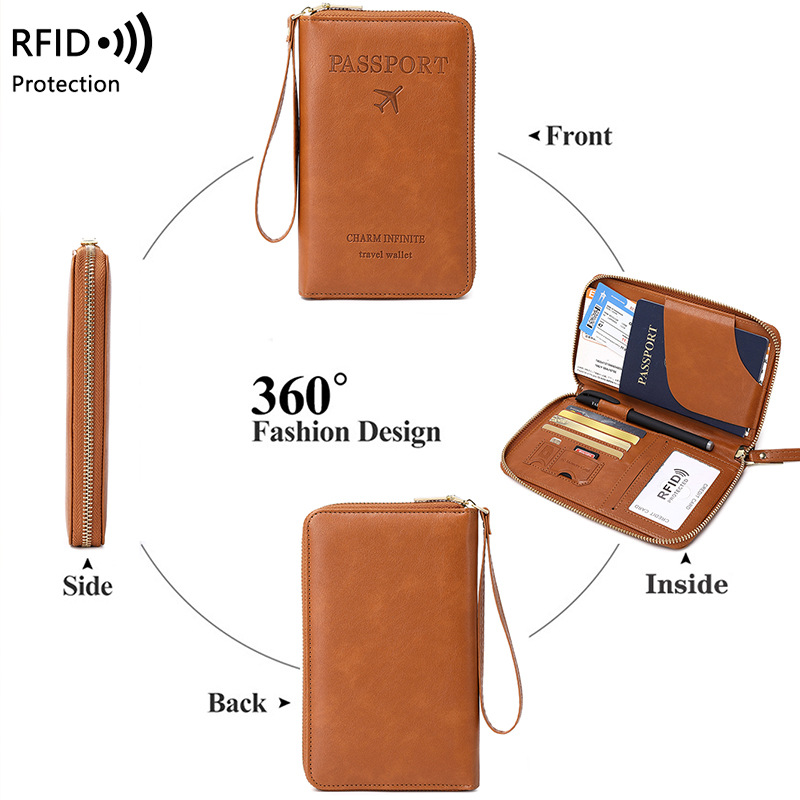 New Leather Passport Cover RFI - Travel Accessories For Plane ulasan dan harga