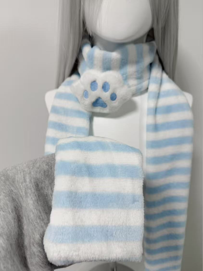 Kawaii Kniied Scarf Cat Paw De - Travel Accessories Aesthetic ulasan dan harga