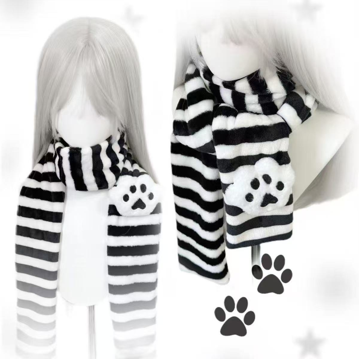 Kawaii Kniied Scarf Cat Paw De - Travel Accessories Aesthetic ulasan dan harga