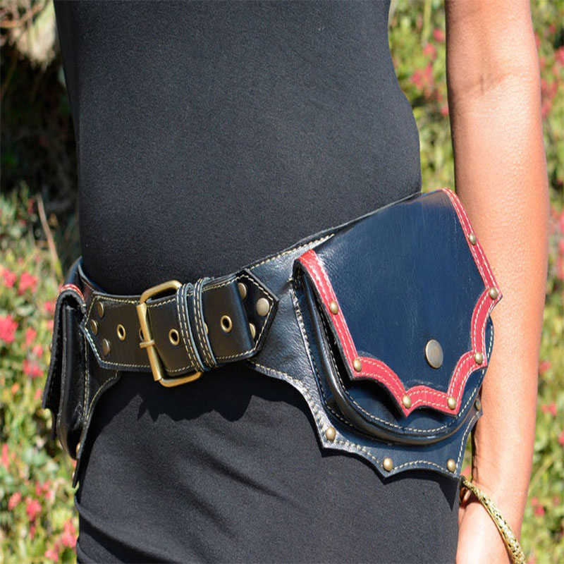 Steampunk Handmade Leather Uti - Travel Accessories Hip Belt ulasan dan harga