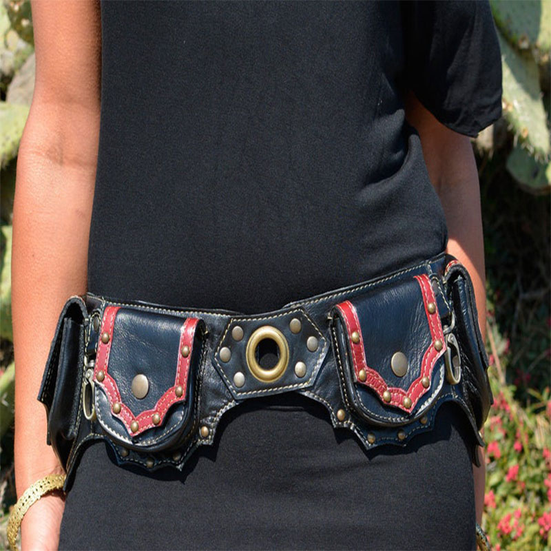Steampunk Handmade Leather Uti - Travel Accessories Hip Belt ulasan dan harga