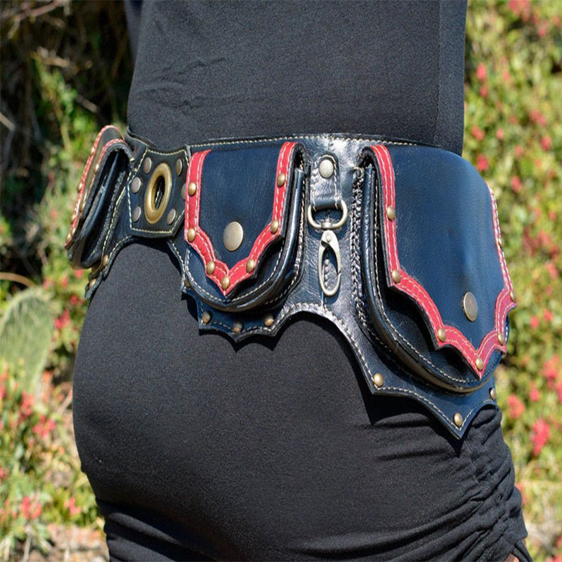 Steampunk Handmade Leather Uti - Travel Accessories Hip Belt ulasan dan harga