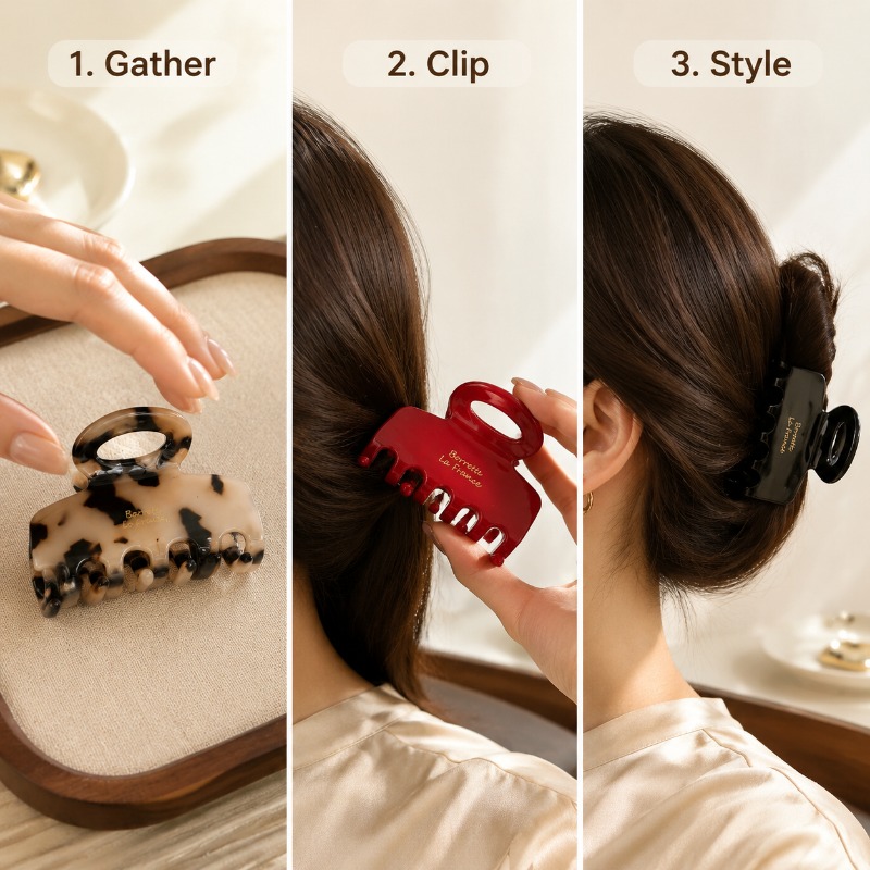 French Medium Hair Claw Clips  - Travel Accessories Aesthetic ulasan dan harga