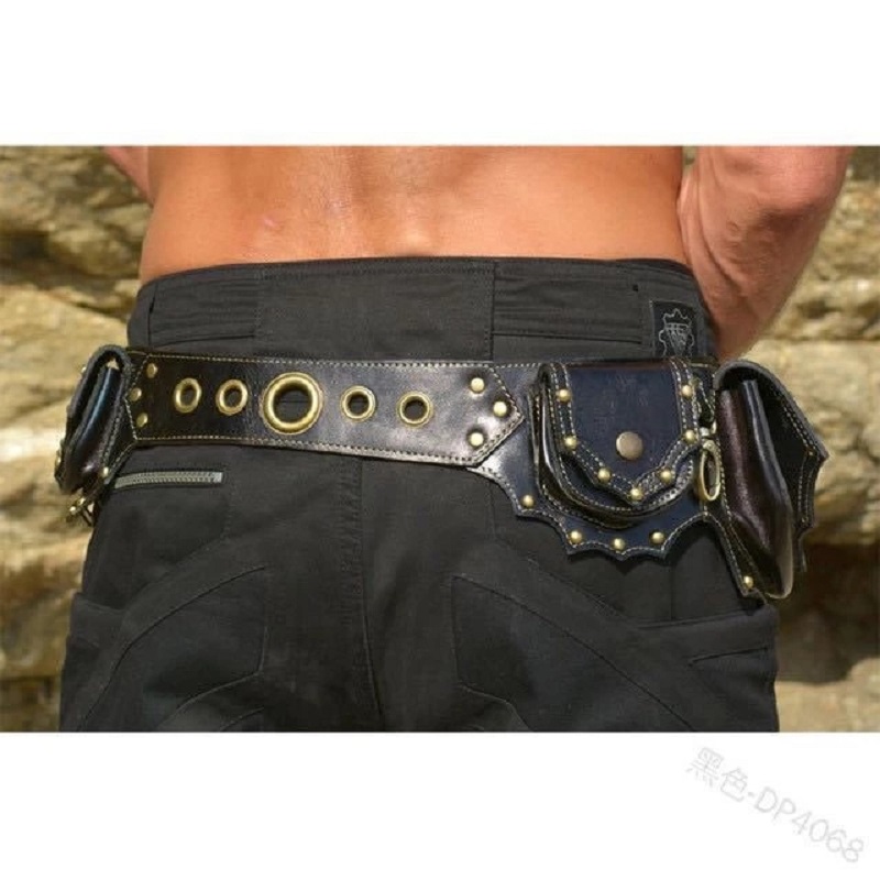 Medieval Steampunk Leather Uti - Travel Accessories Hip Belt ulasan dan harga