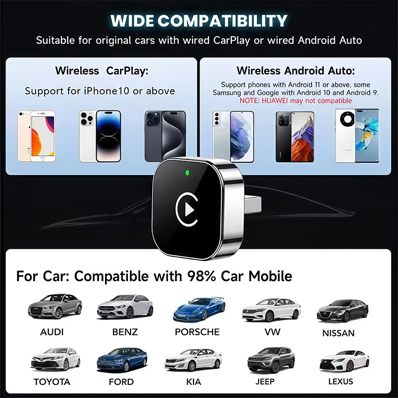 2-in-1 Wireless CarPlay Adapte - Travel Plug Type C ulasan dan harga