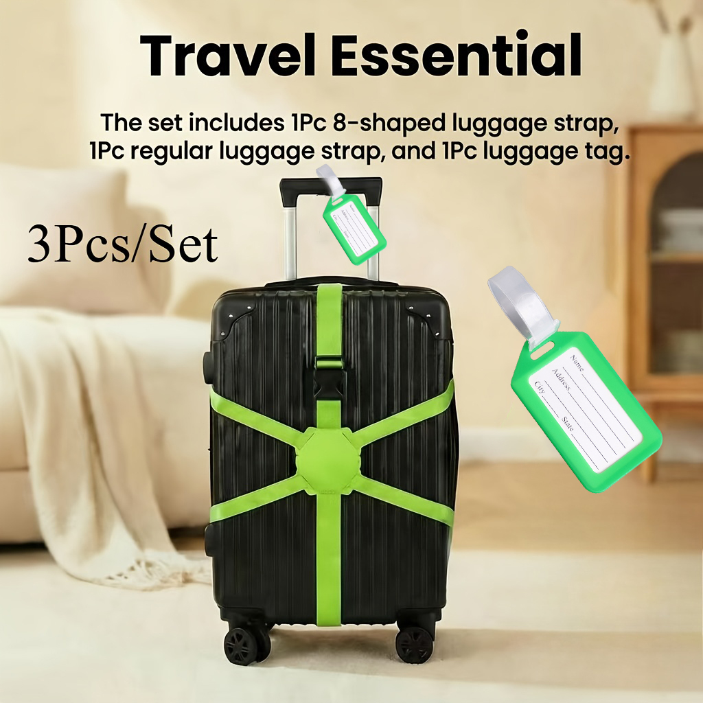 3-Piece Set (2 Luggage Straps  - Travel Accessories Luggage Straps ulasan dan harga