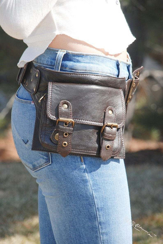 Medieval Steampunk Leather Uti - Travel Accessories Hip Belt ulasan dan harga