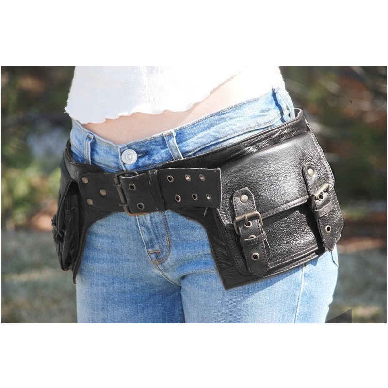 Medieval Steampunk Leather Uti - Travel Accessories Hip Belt ulasan dan harga