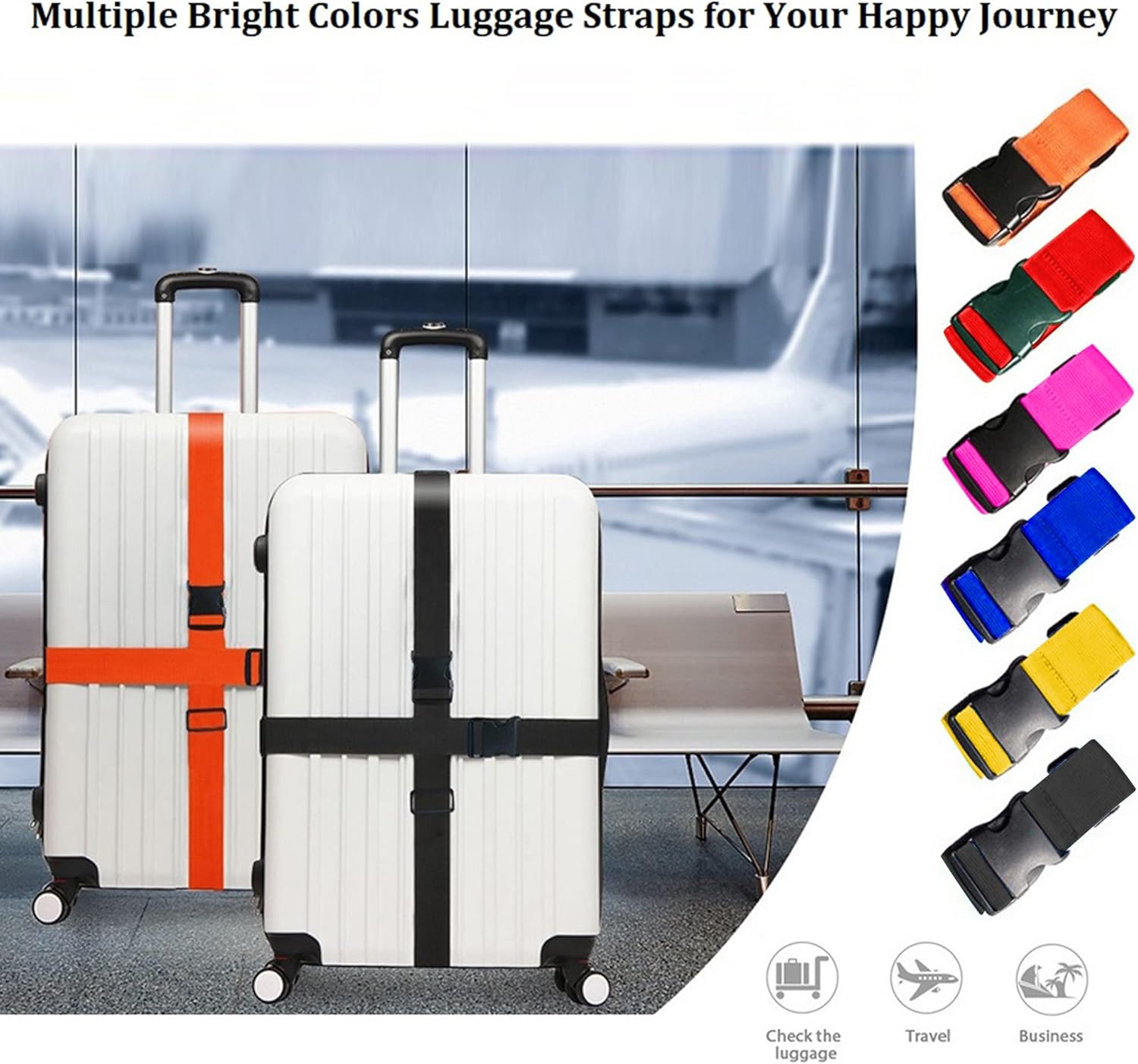 Bright Color Adjustable Luggag - Travel Accessories Luggage Straps ulasan dan harga