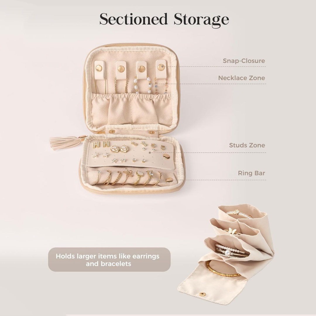 Soft Jewelry Case Organizer, P - Travel Jewellery & Accessories Organiser ulasan dan harga