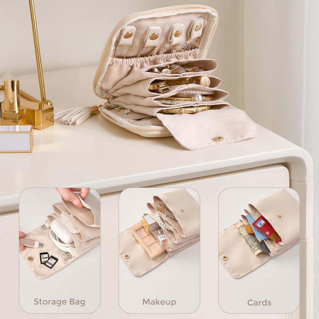 Soft Jewelry Case Organizer, P - Travel Jewellery & Accessories Organiser ulasan dan harga