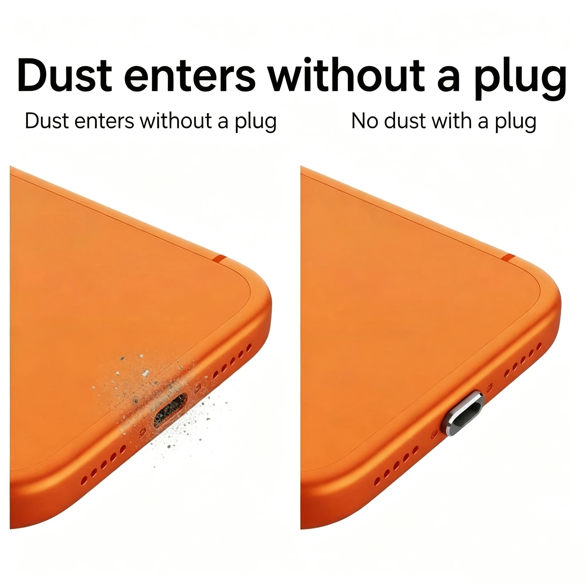 6-1PCS Anti Dust Plug Transpar - Travel Plug Type C ulasan dan harga