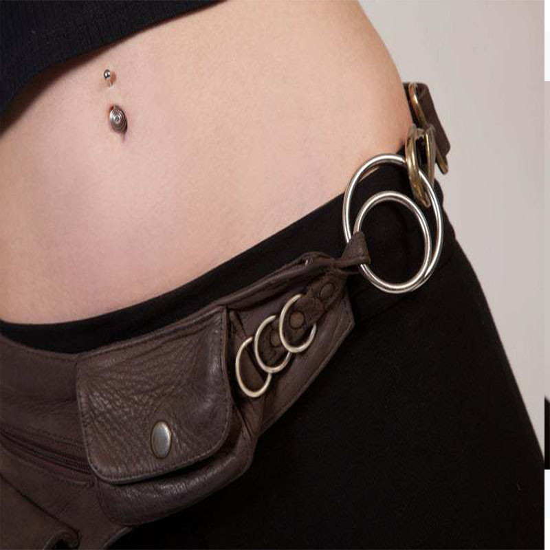 Steampunk Handmade Leather Uti - Travel Accessories Hip Belt ulasan dan harga