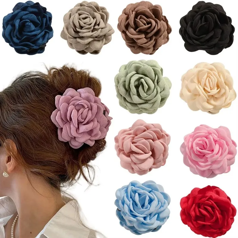 French Fabric Rose Flower Hair - Travel Accessories Aesthetic ulasan dan harga