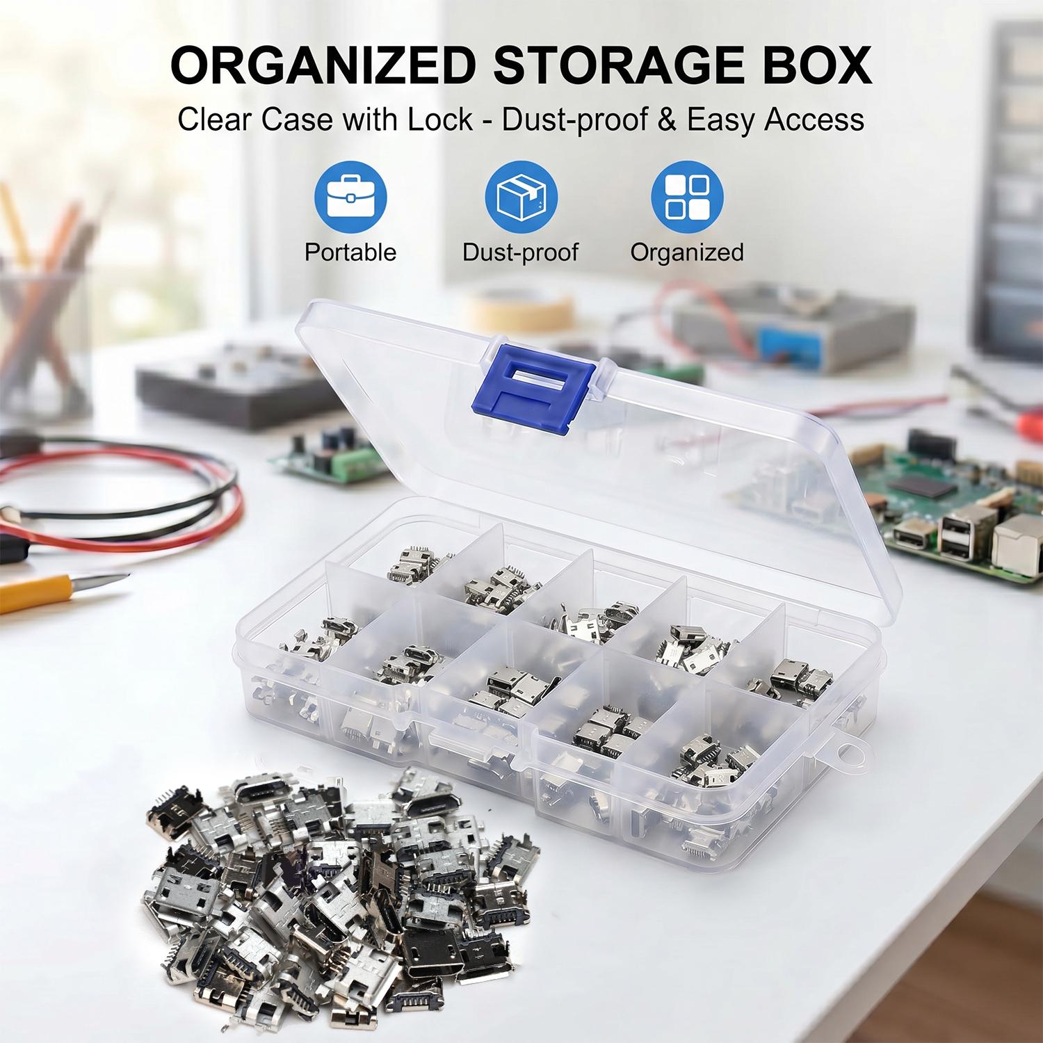 100PCS/Pack 10 Types Female 5P - Travel Plug Type C ulasan dan harga