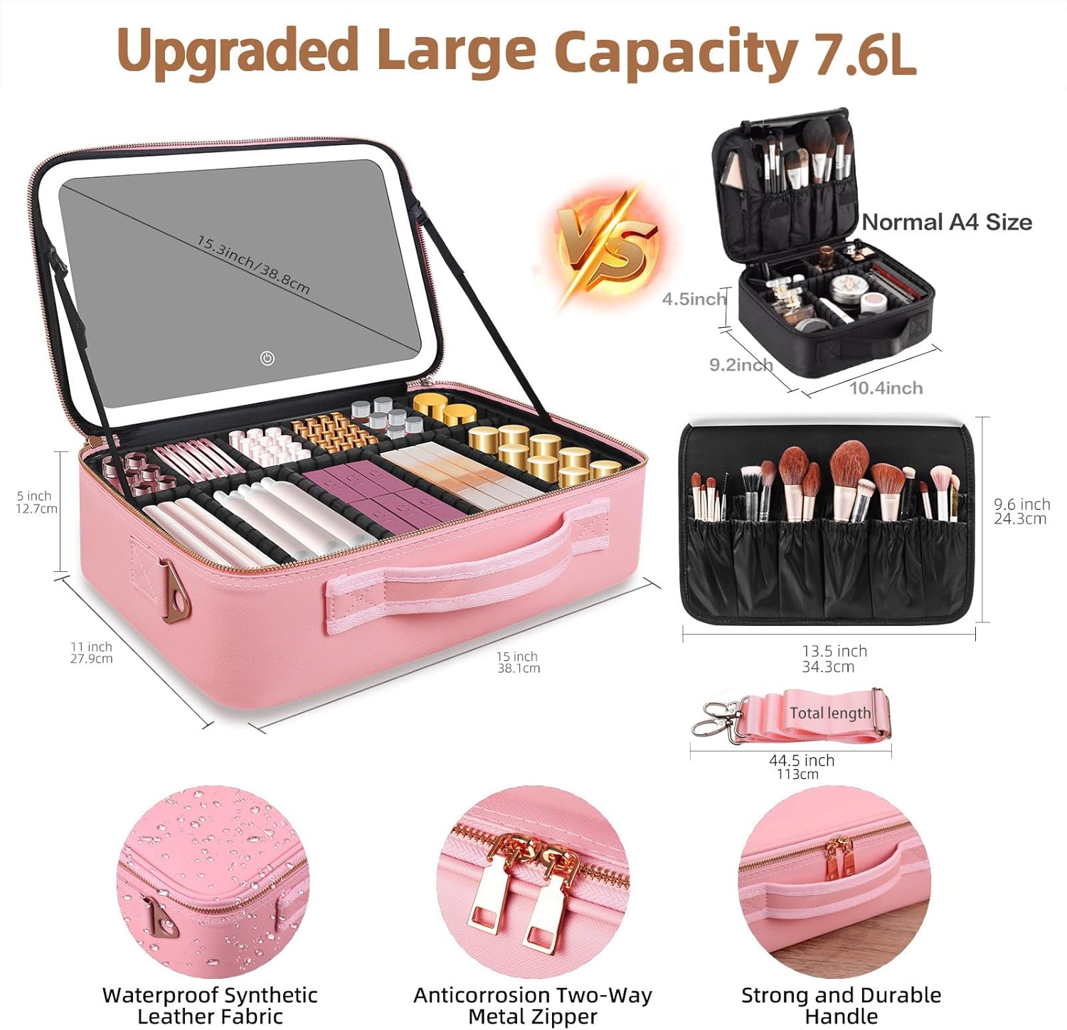 Large Capacity Makeup Bag 15'' - Travel Accessories Organizer ulasan dan harga